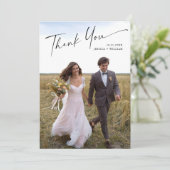 エレガントミニマル結婚リストの手書き サンキューカード (スタンド正面)