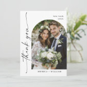 エレガントミニマル結婚リストの手書き サンキューカード (スタンド正面)