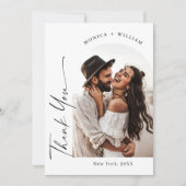 エレガントミニマル結婚リストの手書き サンキューカード (正面)