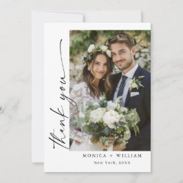 エレガントミニマル結婚リストの手書き サンキューカード