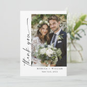 エレガントミニマル結婚リストの手書き サンキューカード (スタンド正面)