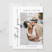 エレガントミニマル結婚リストの手書き サンキューカード (正面)