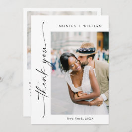 エレガントミニマル結婚リストの手書き サンキューカード