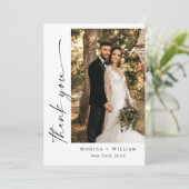 エレガントミニマル結婚リストの手書き サンキューカード (スタンド正面)