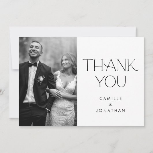 エレガントミニマル結婚写真サンキューカード サンキューカード (正面)