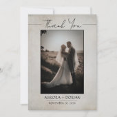 エレガントミニマル結婚写真サンキューカード サンキューカード (正面)