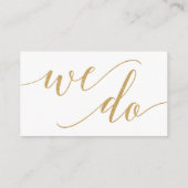 エレガントミニマル結婚金ゴールドのWebサイト挿入カード エンクロージャーカード (裏面)