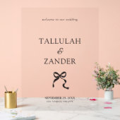 エレガントミニマル結婚Bow's Welcome アクリルサイン (ウェディング)