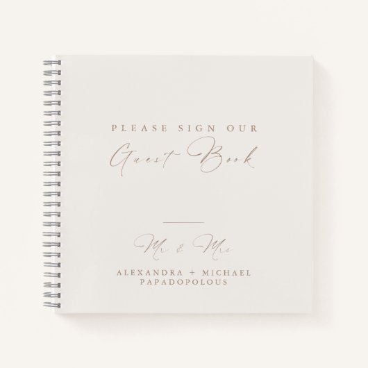 エレガントミニマル結婚Guest Book ノートブック (正面)