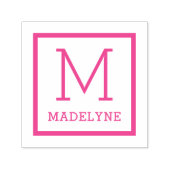 エレガントミニマル縁どスクエアモノグラム名 セルフインキングスタンプ (デザイン)