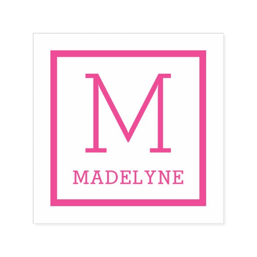 エレガントミニマル縁どスクエアモノグラム名 セルフインキングスタンプ (デザイン)