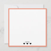 エレガントミニマル縁どCoral黒文字名 ノートカード (裏面)