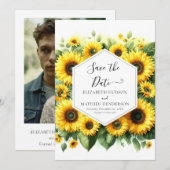 エレガントミニマル花結婚病 セーブザデート (正面/裏面)