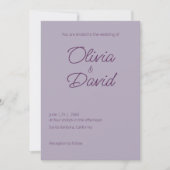 エレガントミニマル薄紫結婚霞 招待状 (正面)