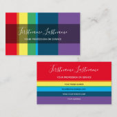 エレガントミニマル虹色ストライプ 名刺 (正面/裏面)