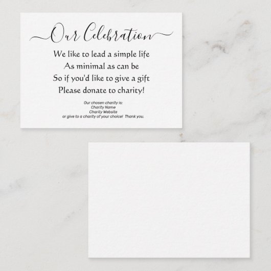 エレガントミニマル贈与無し エンクロージャーカード (正面/裏面)