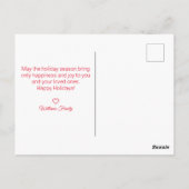 エレガントミニマル赤いスクリプト4写真ホリデー ポストカード (裏面)