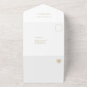 エレガントミニマル金ゴールド白い写真のコラージュ オールインワン招待状 (外側)