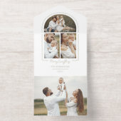 エレガントミニマル金ゴールド線アーチ3 – 写真 オールインワン招待状 (内側)