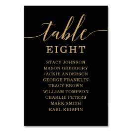 エレガントミニマル金ゴールド表の番号の座席表 テーブルナンバー