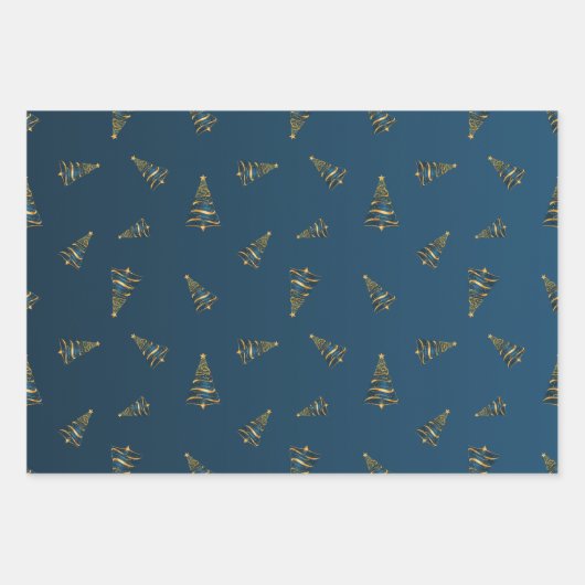 エレガントミニマル金ゴールド ラッピングペーパーシート (正面3)