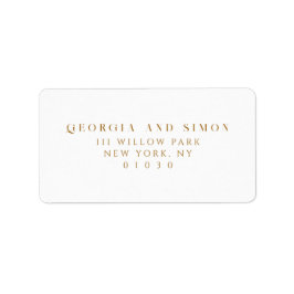 エレガントミニマル銅結婚差出人住所 ラベル