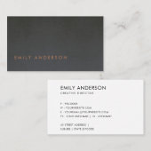 エレガントミニマル鋼灰色黒箔赤面 名刺 (正面/裏面)