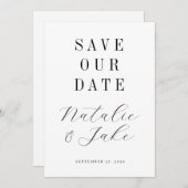 エレガントミニマル非結婚写真 セーブザデート (正面/裏面)