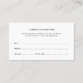 エレガントミニマル髪型サロン贈与証 割引カード (裏面)