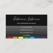 エレガントミニマル黒いストライプ虹色 名刺 (裏面)