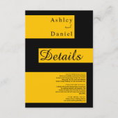 エレガントミニマル黒と金ゴールドモダンシック結婚ズ エンクロージャーカード (正面)