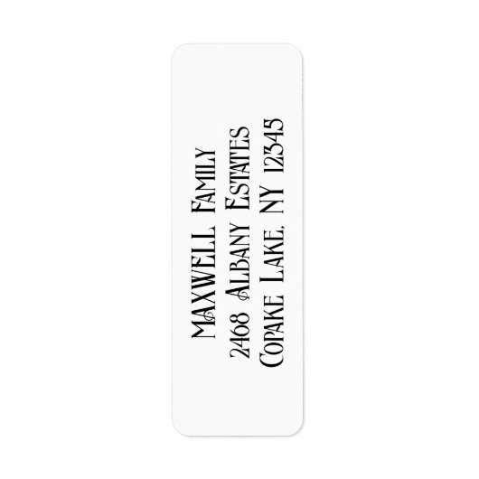 エレガントミニマル黒タイポグラフィ姓 ラベル (正面)