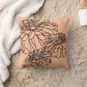 エレガントミニマル黒線フローラ クッション (ブランケット)