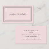 エレガントミニマル3段枠ピンク 名刺 (正面/裏面)