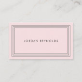 エレガントミニマル3段枠ピンク 名刺 (正面)