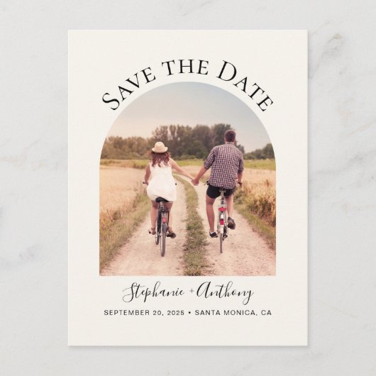 エレガントミニマルArch Frameフォトクリーム 案内ポストカード (正面)