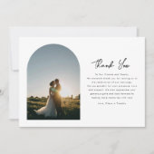 エレガントミニマルArch Script結婚 Photo's サンキューカード (正面)