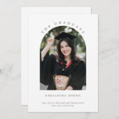 エレガントミニマルArched卒業生の写真 案内状 (正面/裏面)
