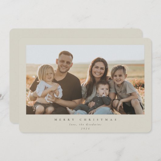 エレガントミニマルBeigeフレーム独身の写真 シーズンカード (正面/裏面)