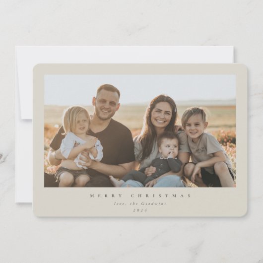 エレガントミニマルBeigeフレーム独身の写真 シーズンカード (正面)