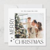 エレガントミニマルChristmas Greeting Photo QRコード シーズンカード (正面)