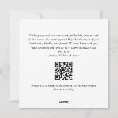 エレガントミニマルChristmas Greeting Photo QRコード シーズンカード (裏面)