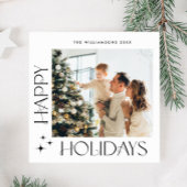 エレガントミニマルChristmas Greeting Photo QRコード シーズンカード