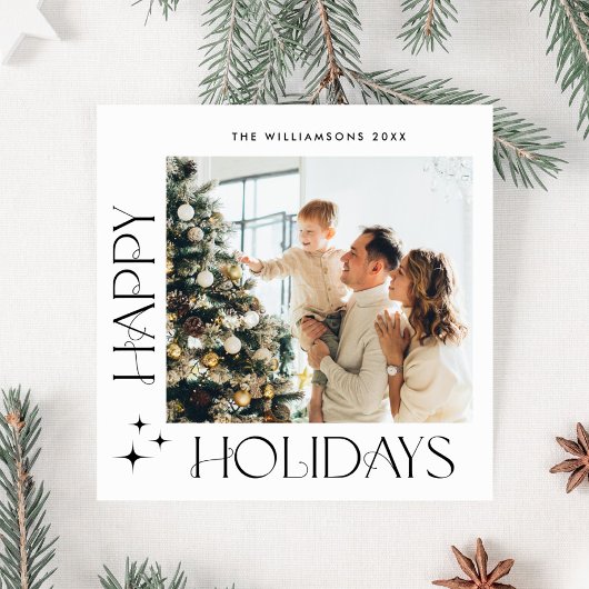 エレガントミニマルChristmas Greeting Photo QRコード シーズンカード