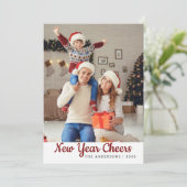 エレガントミニマルHappy New Year Family Photo シーズンカード (スタンド正面)