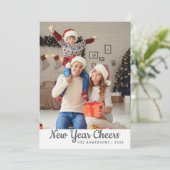 エレガントミニマルHappy New Year Family Photo シーズンカード (スタンド正面)