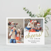 エレガントミニマルHappy New Year Family Photo シーズンカード (スタンド正面)