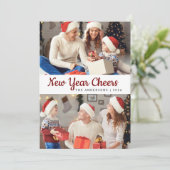 エレガントミニマルHappy New Year Family Photo シーズンカード (スタンド正面)