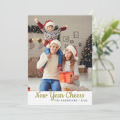 エレガントミニマルHappy New Year Family Photo シーズンカード (スタンド正面)