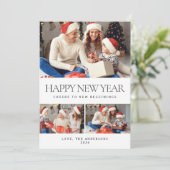エレガントミニマルHappy New Year Family Photo シーズンカード (スタンド正面)
